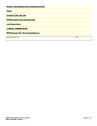 DSHS Form 15-495 Individual Habilitation Plan (Ihp) - Washington, Page 2