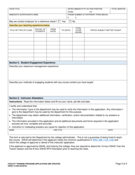 DSHS Form 15-548 Adult Family Home (Afh) Administratortraining Instructor Application - Washington, Page 3