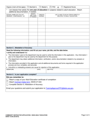 DSHS Form 15-549 Community Instructor Application - Dshs Adult Education - Washington, Page 3