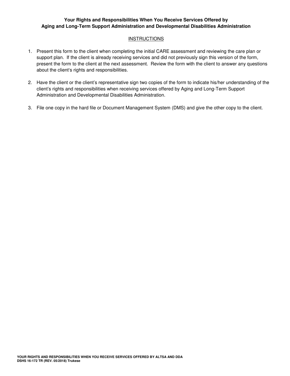 DSHS Form 16-172 Your Rights and Responsibilities When You Receive Services Offered by Aging and Long-Term Support Administration and Developmental Disabilities Administration - Washington (Trukese), Page 3