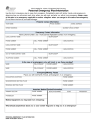 Document preview: DSHS Form 16-205 Personal Emergency Plan Information - Washington