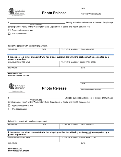 DSHS Form 16-235  Printable Pdf