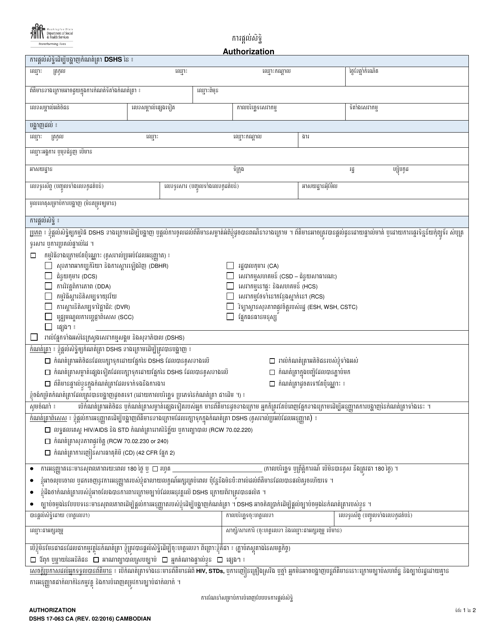 DSHS Form 17-063  Printable Pdf