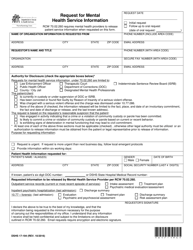 DSHS Form 17-194 Request for Mental Health Service Information - Washington