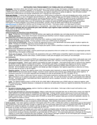 DSHS Form 17-063 Authorization - Washington (Portuguese), Page 2