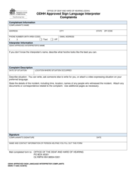 Document preview: DSHS Form 17-238 Odhh Approved Sign Language Interpreter Complaints - Washington