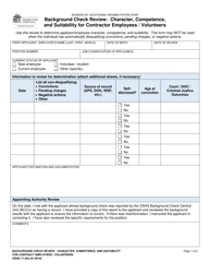 Document preview: DSHS Form 17-263 Background Check Review: Character, Competence, and Suitability for Contractor Employees/Volunteers - Washington