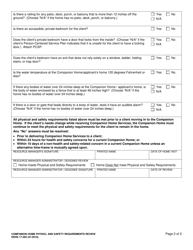 DSHS Form 17-262 Companion Home Physical and Safety Requirements Review (Developmental Disabilities Administration) - Washington, Page 2