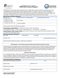 DSHS Form 17-253 Dshs Bcs Access Request - Washington