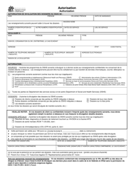 DSHS Form 17-063 Authorization - Washington (French)