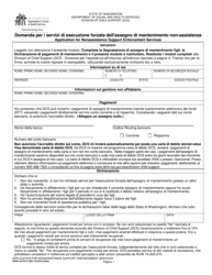 DSHS Form 18-078 Application for Nonassistance Support Enforcement Services - Washington (Italian)