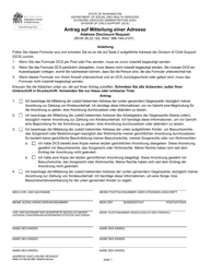 DSHS Form 18-176A Address Disclosure Request - Washington (German)