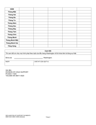 DSHS Form 18-433 Declaration of Support Payments - Washington (Vietnamese), Page 2