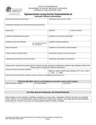 DSHS Form 18-484 Automatic Payment Authorization and Electronic Funds Transfer Information - Washington (Somali), Page 2