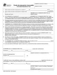 Document preview: DSHS Formulario 18-555 Fondo De Educacion Irrevocable - Washington (Spanish)