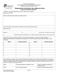 DSHS Formulario 18-607 Verificacion De Cuidado De Ninos - Washington (Spanish), Page 2