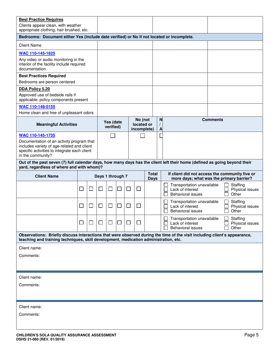 DSHS Form 21-060 - Fill Out, Sign Online and Download Printable PDF ...