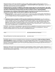 DSHS Form 27-096 Permission to Share Documents for Reimbursement of Medical Expenses - Washington (Tagalog), Page 2
