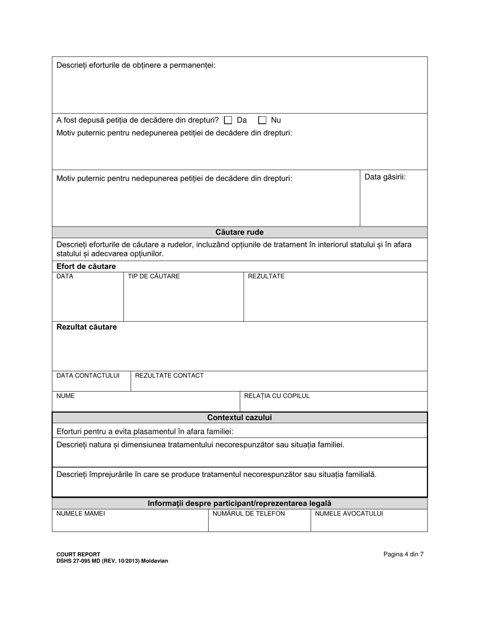 DSHS Form 27-095 Court Report - Washington (Moldavian), Page 4