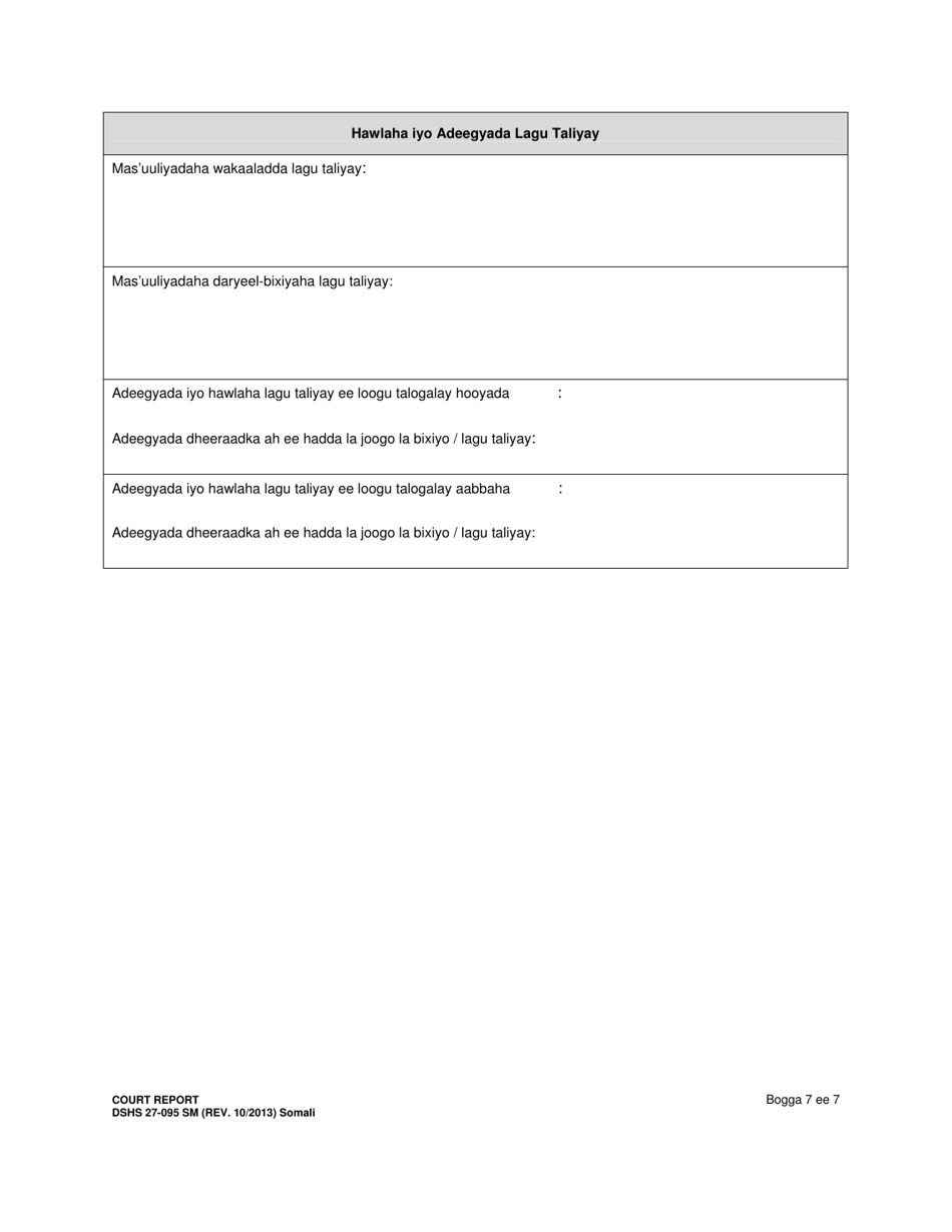 DSHS Form 27-095 Court Report - Washington (Somali), Page 7