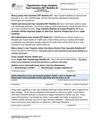 Document preview: DSHS Form 27-130 Authorization for Alternate Ebt Cardholder - Washington (Somali)