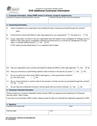 Document preview: DSHS Form 27-175 Dvr Additional Contractor Information - Washington