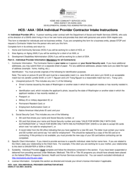 DSHS Form 27-122 Hcs/Aaa/Dda Individual Provider Contractor Intake - Washington