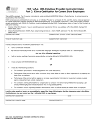 DSHS Form 27-122 Hcs/Aaa/Dda Individual Provider Contractor Intake - Washington, Page 5