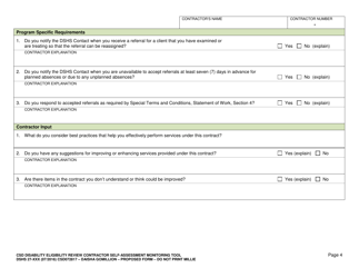 DSHS Form 27-144 Csd Disability Eligibility Review Contractor Self-assessment Monitoring Tool - Washington, Page 5