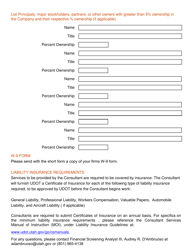 Udot Financial Screening Application (Short Form) - Utah, Page 3