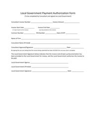 Document preview: Local Government Payment Authorization Form - Utah