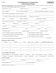 Document preview: Form T-840A Accident/Incident Report - Utah