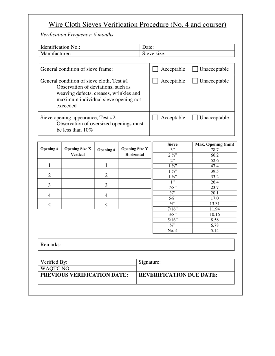 Sieve Inspection Form - Utah, Page 3