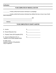 SD Form 1291 (PT46B) Application for Paraplegic Property Tax Reduction - South Dakota, Page 2