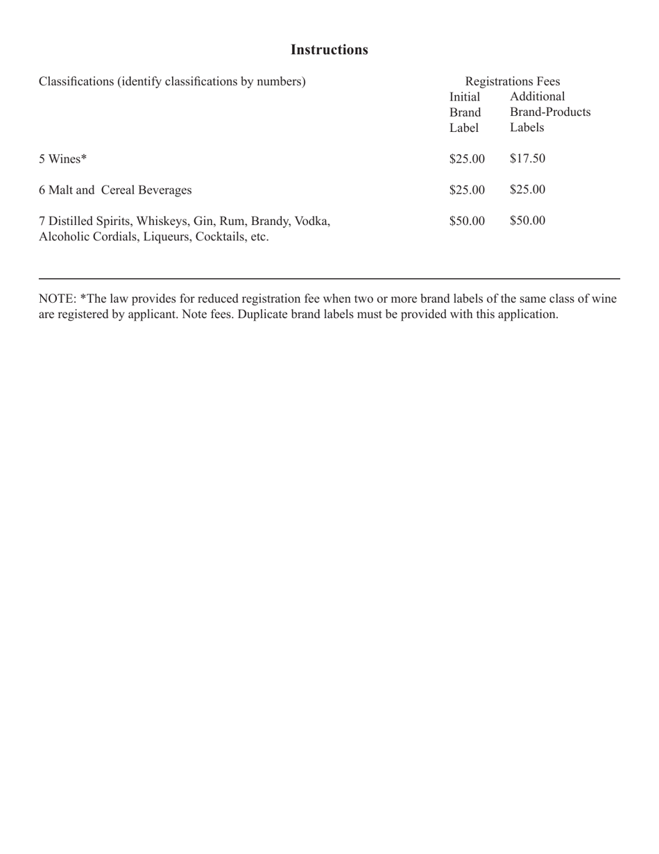 SD Form 0869 Alcoholic Beverage Brand - Label Registration Application - South Dakota, Page 2