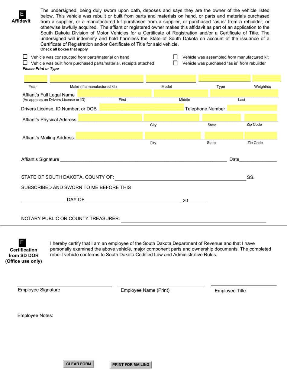 Form 2431 - Fill Out, Sign Online and Download Fillable PDF, South ...