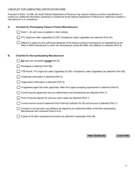 Form 1786 South Dakota Tobacco Product Manufacturer Complementary Legislation Certification - South Dakota, Page 12