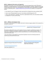 Form FIN573 Application for Navigator Individual Registration - Texas, Page 3
