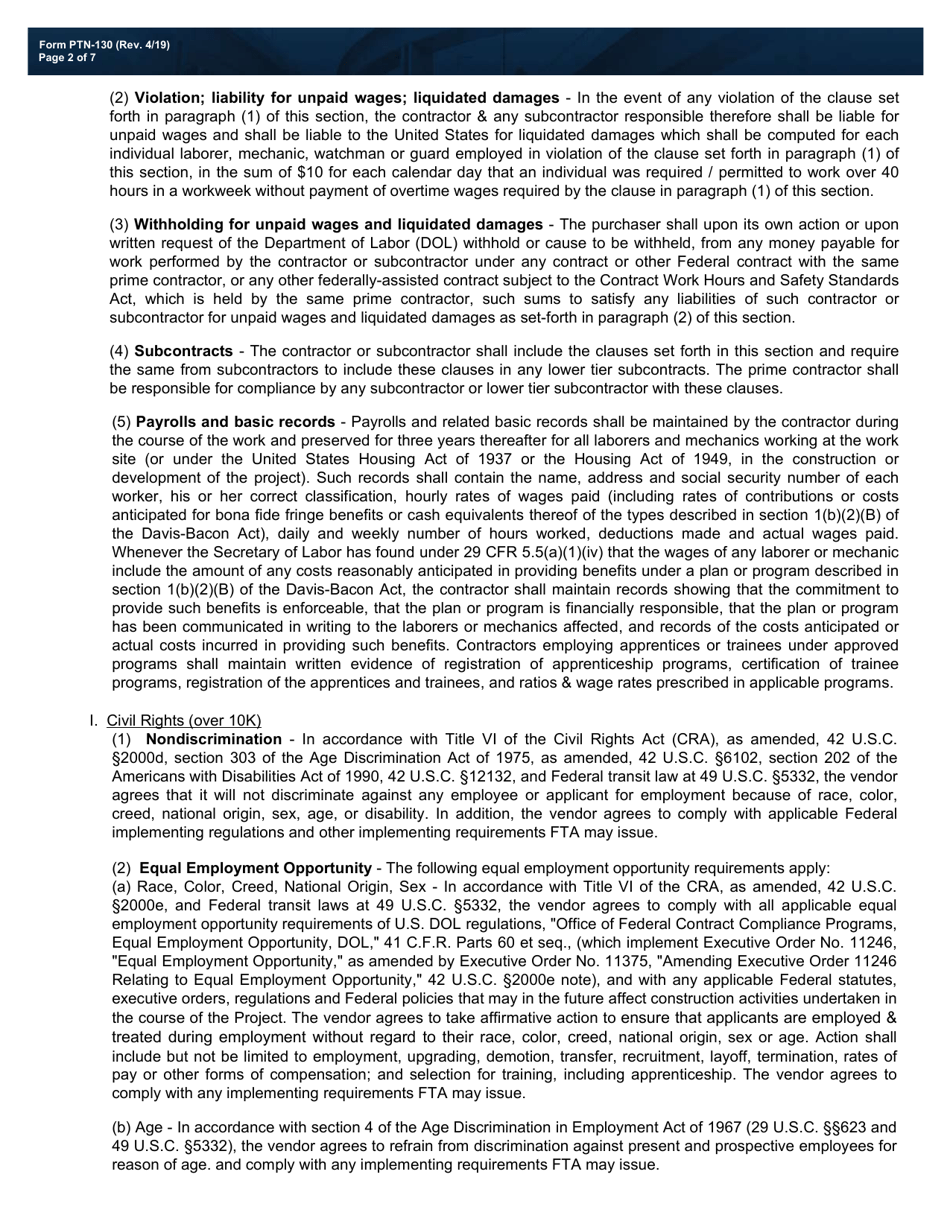 Form PTN-130 Vendor Consolidated Certification Form - Texas, Page 2