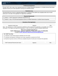 Form ROW-A-1 Application for Pre-certification as a Professional Real Estate Appraiser - Texas, Page 2