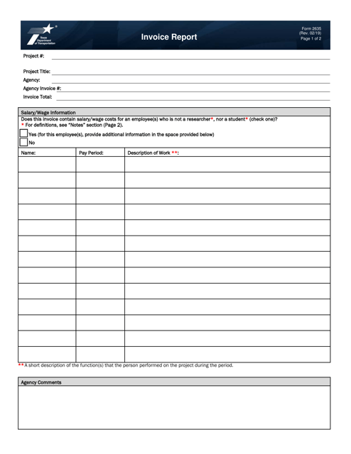 Form 2635 - Fill Out, Sign Online and Download Fillable PDF, Texas ...