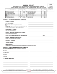 Form 1 Annual Report &amp; Business Personal Property Return - Maryland
