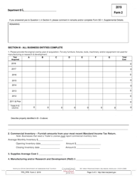 Form 2 Sole Proprietorship and General Partnerships - Business Personal Property Tax Return - Maryland, Page 2