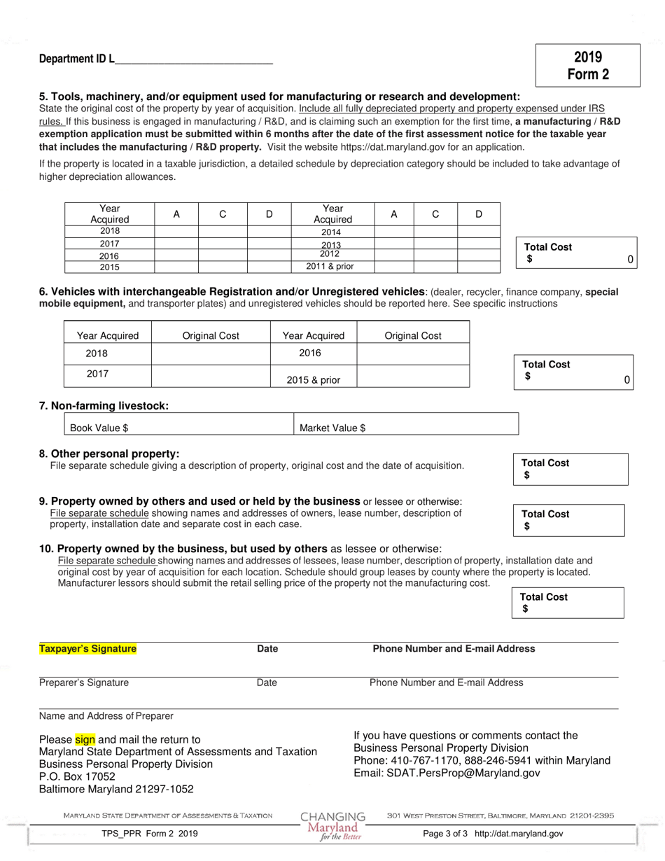 Form 2 2019 Fill Out, Sign Online and Download Fillable PDF