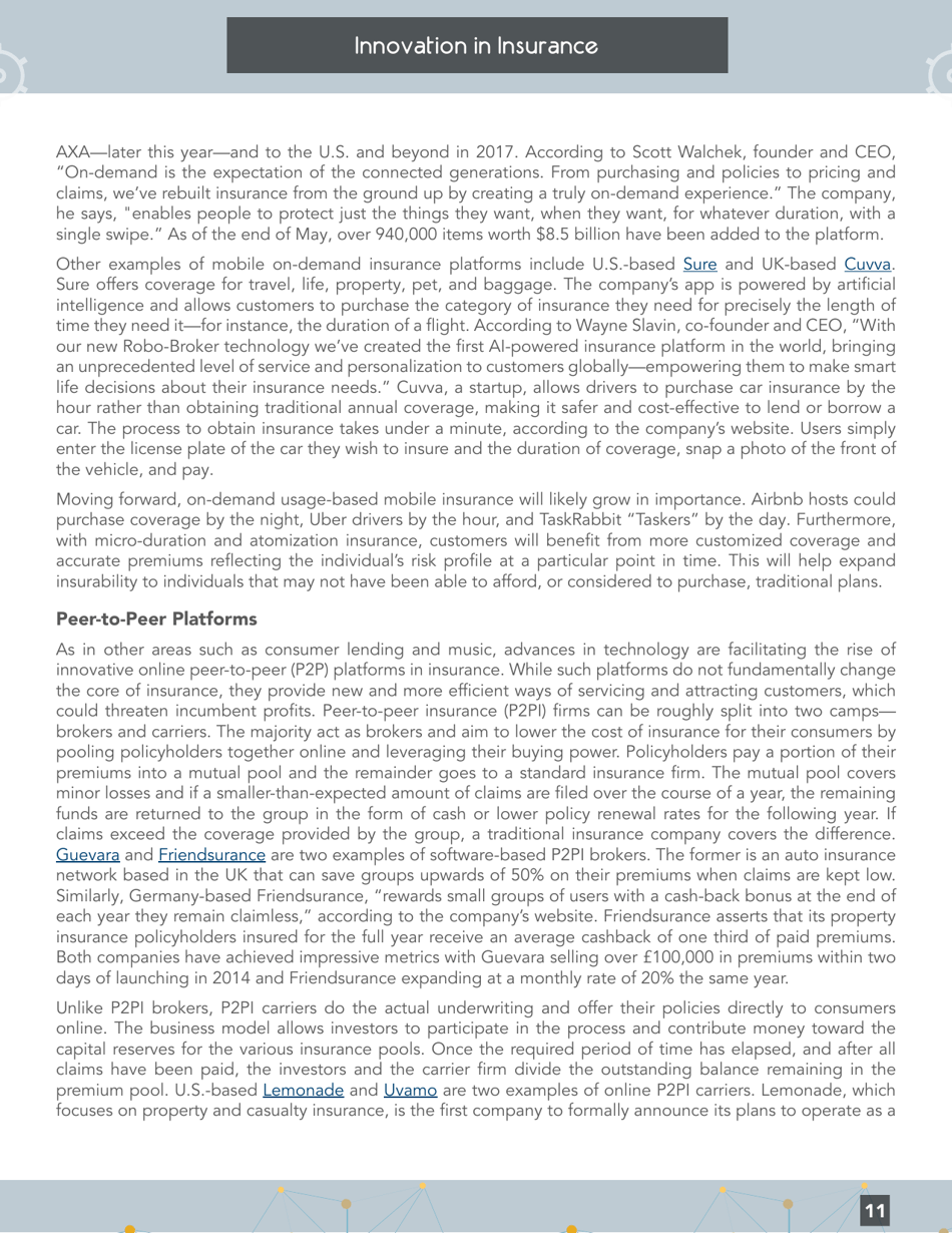 Innovation in Insurance: How Technology Is Changing the Industry - Institute of International Finance, Page 11