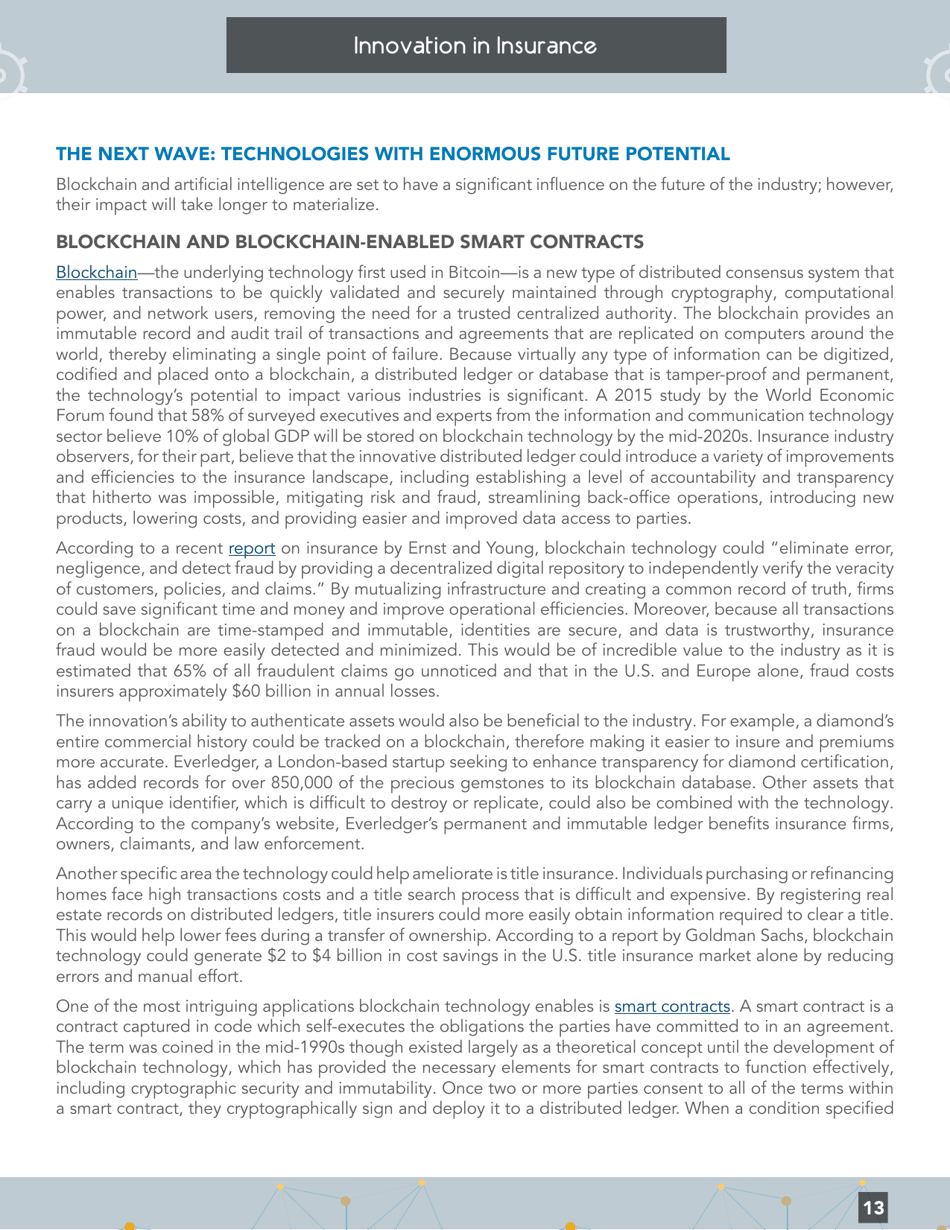 Innovation in Insurance: How Technology Is Changing the Industry - Institute of International Finance, Page 13