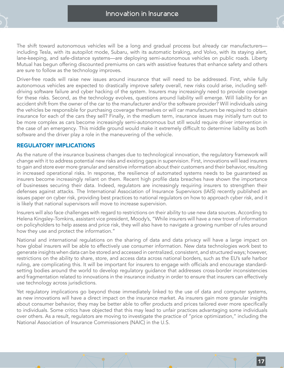 Innovation in Insurance: How Technology Is Changing the Industry - Institute of International Finance, Page 17