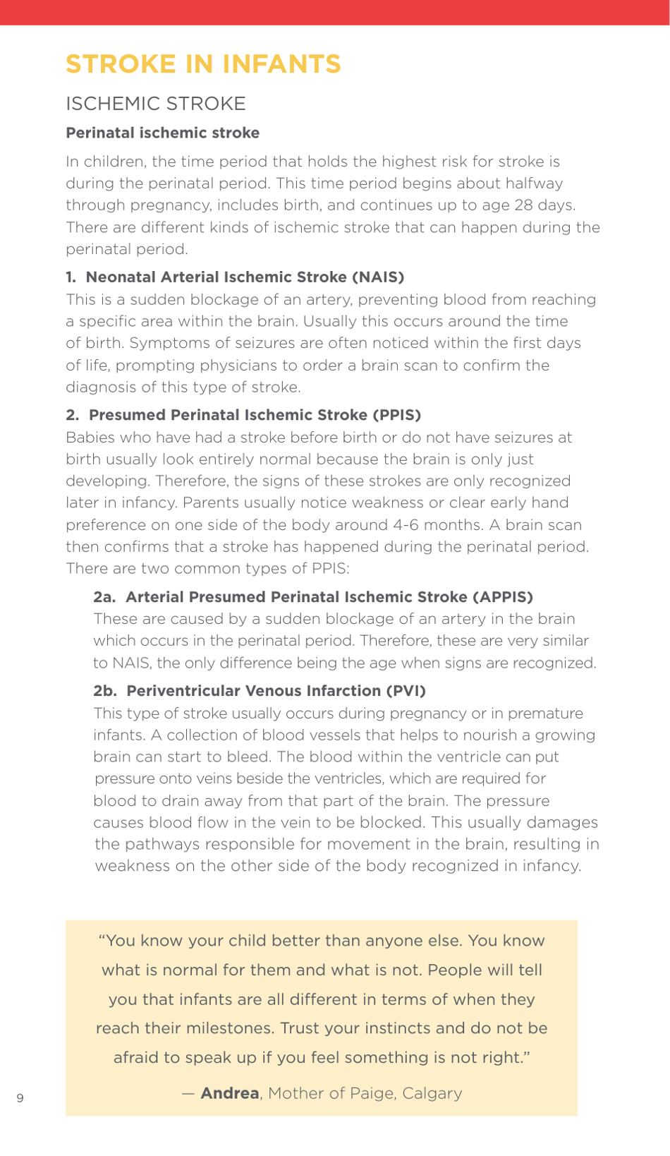 A Family Guide to Pediatric Stroke - Heart and Stroke Foundation - Canada, Page 10