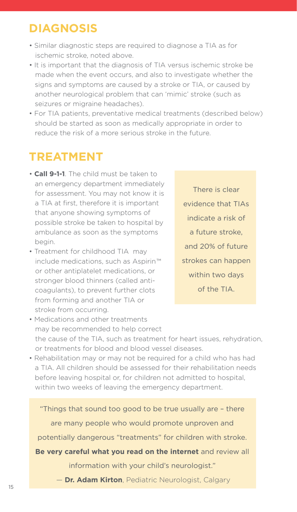 A Family Guide to Pediatric Stroke - Heart and Stroke Foundation - Canada, Page 16