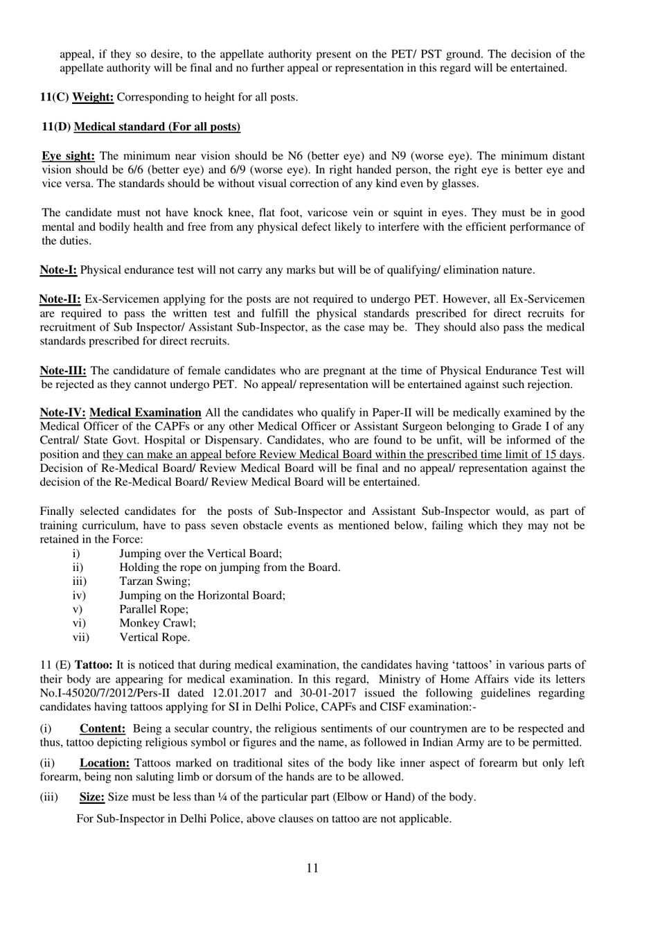 Recruitment of Sub-inspector in Delhi Police, CAPFs and Assistant Sub-inspectors in Cisf Examination - India, Page 11